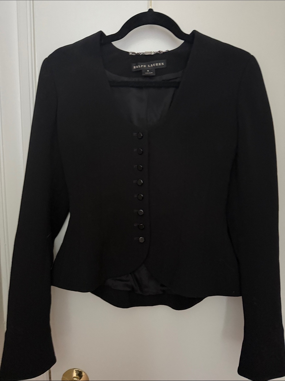 Ralph Lauren Black Feminine Button-Front Blazer - Picture 1 of 6